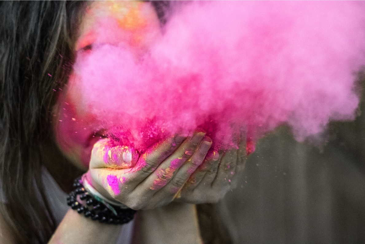 KolorSMart Bolsa de 75gramos Polvo de Color Holi - Rosa