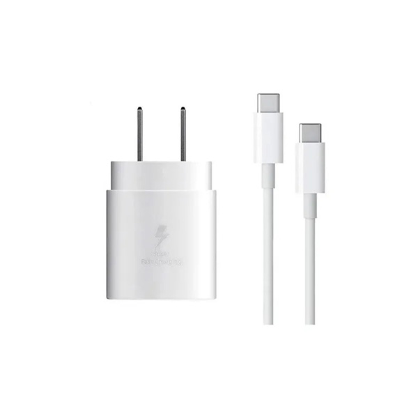 Cargador Tipo C 25w Cubo Y Cable De Carga Rápida Samsung Blanco