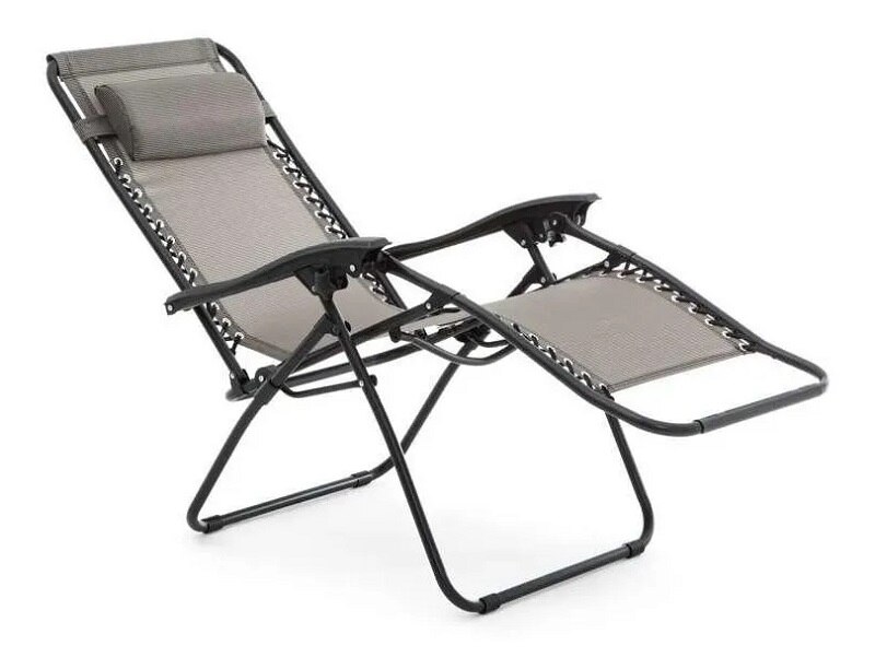 Silla Camastro Reclinable Plegable Gris