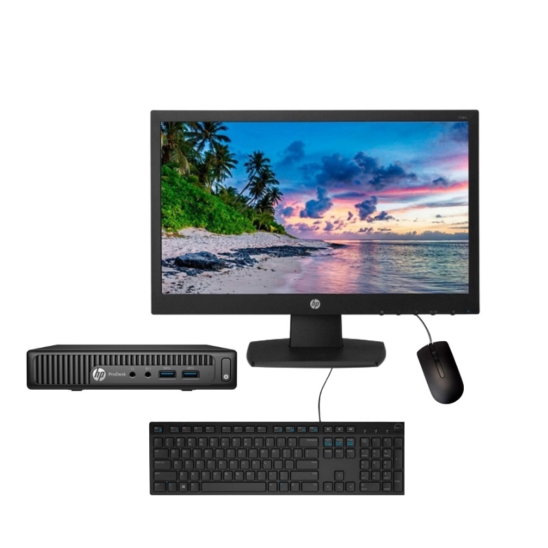 PC HP ProDesk 600 G2 tiny - Intel Core i5 6ta generación- 8GB RAM 256GB Disco Solido-Monitor 18.5"-Windows 10 PRO- Equipo Clase B, Reacondicionado.
