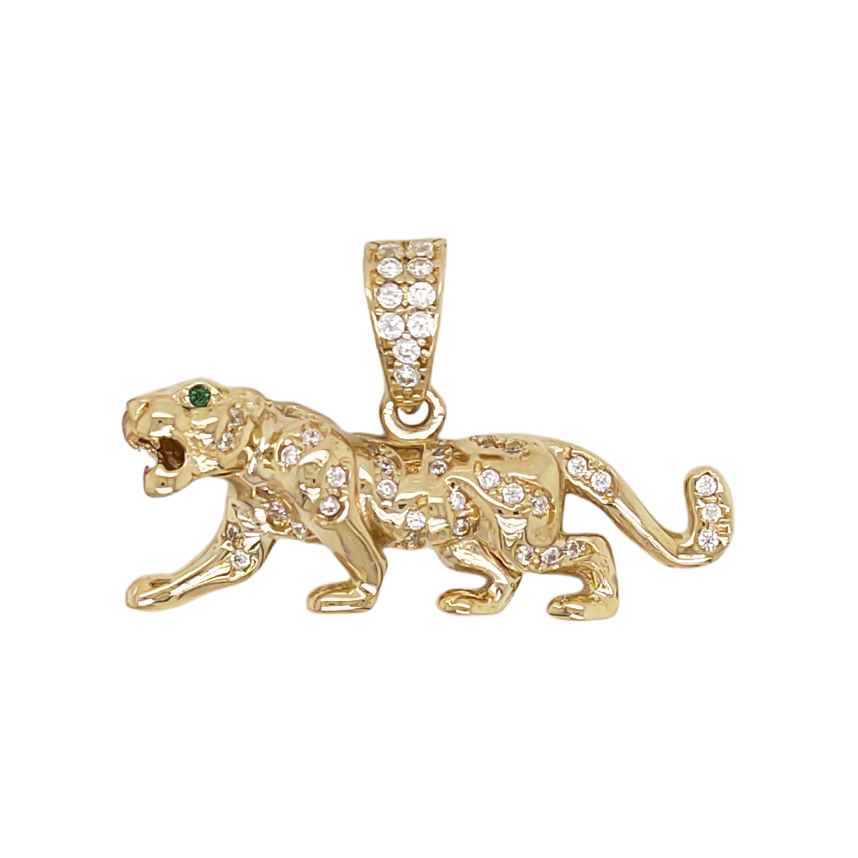 Dije de Pantera en Oro Macizo Color Amarillo de 14 K + Obsequio