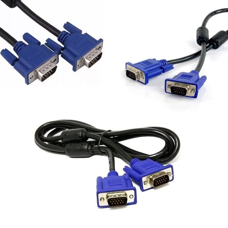 Cable Vga 1.5 Metros Macho A Macho Puntas Azules Laptop Monitor PC
