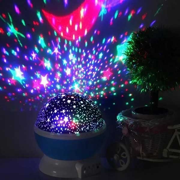 LÁMPARA PROYECTOR DE ESTRELLAS GIRATORIAS PARA NIÑOS O BEBÉS