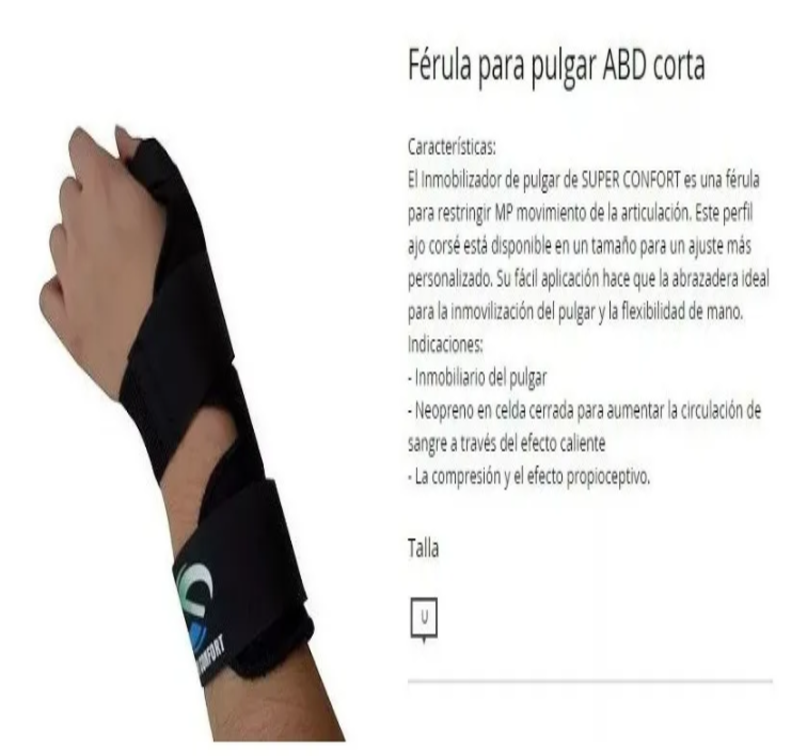 ferula universal para pulgar quervain