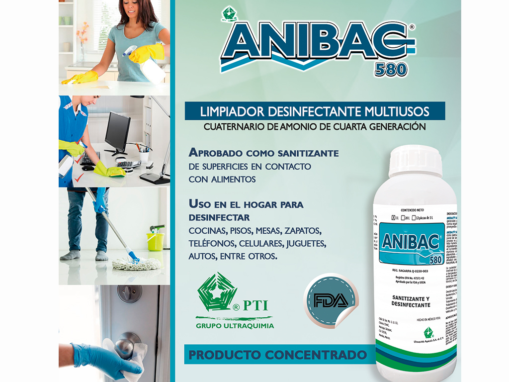 Sanitizante Y Desinfectante Concentrado Anibac 580 1 L