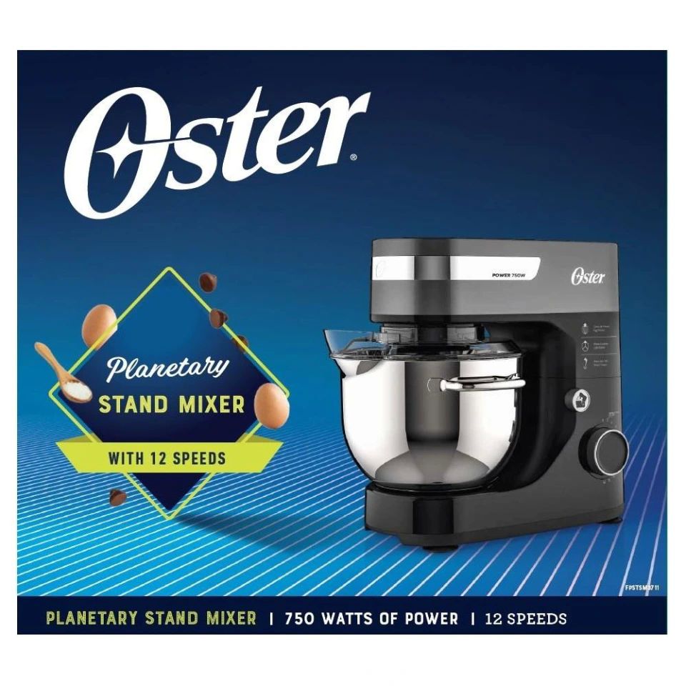 Batidora de Pedestal Oster Planetaria 12 Velocidades Negra