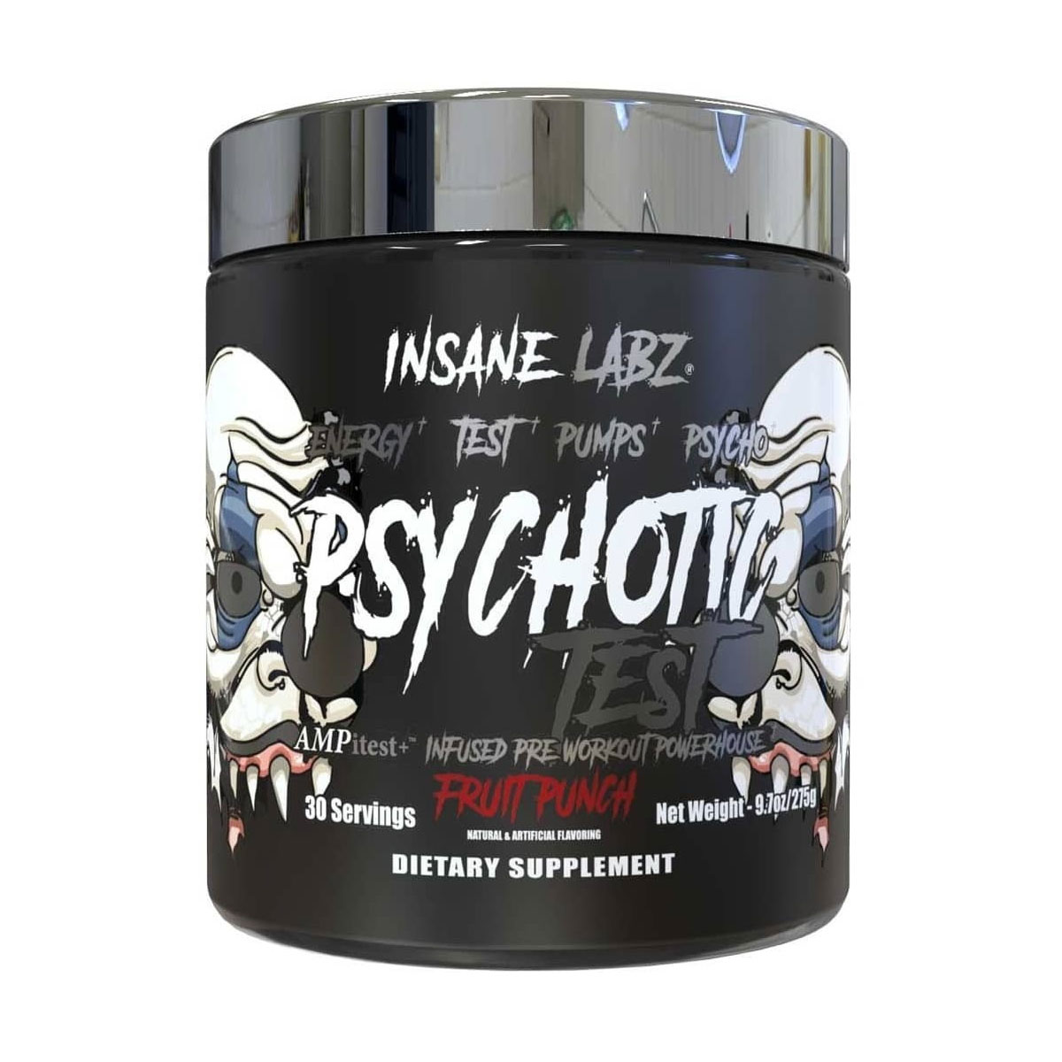 Pre-Workout + Precursor Testo Insane Labz Psychotic Test 276g 30 Serv.