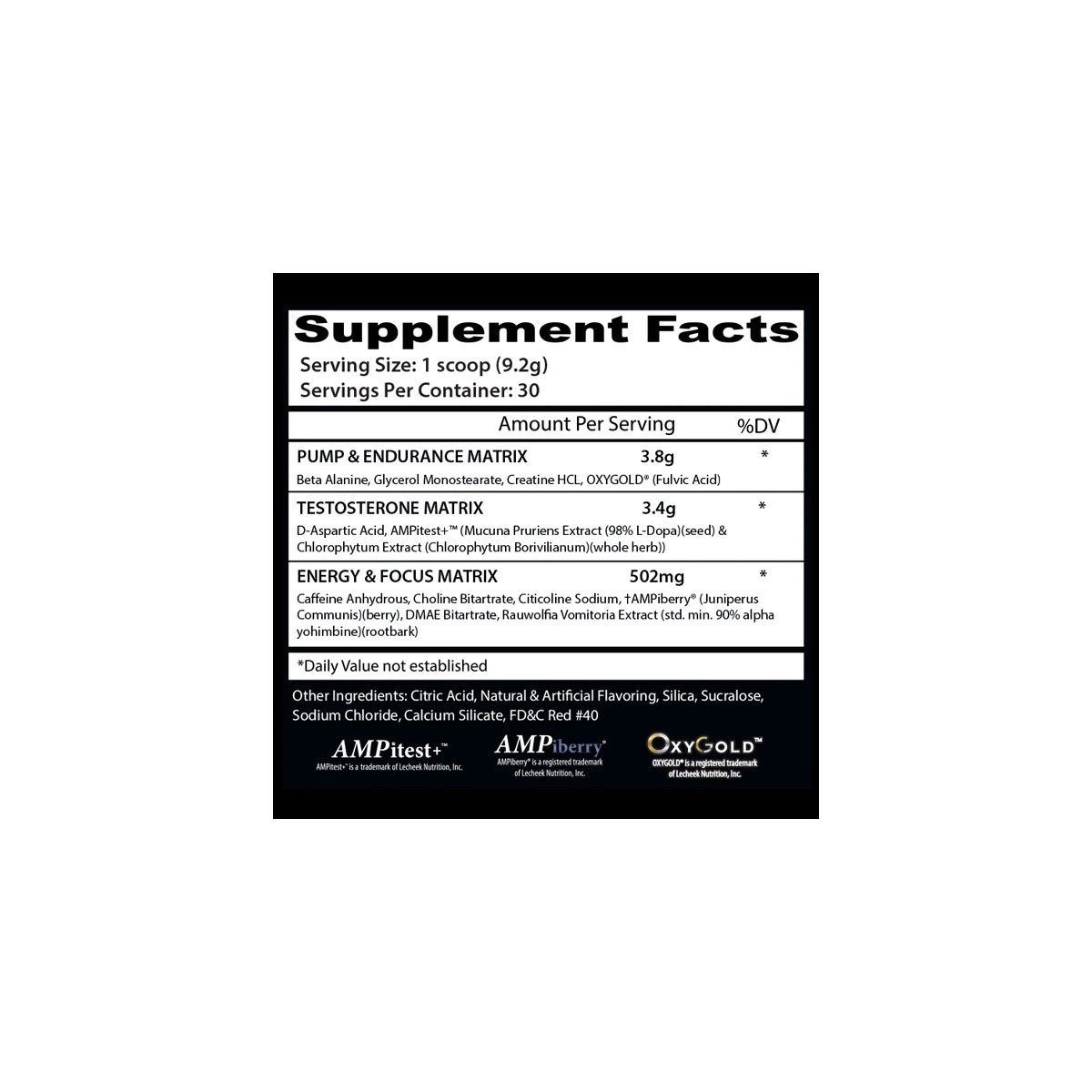 Pre-Workout + Precursor Testo Insane Labz Psychotic Test 276g 30 Serv.