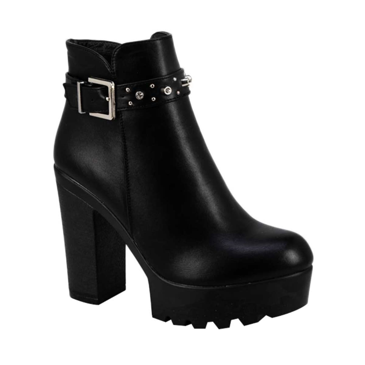 Botas cortas para mujer casuales, marca Sao Paulo, negras, tacón alto, elegantes, modelo 880820