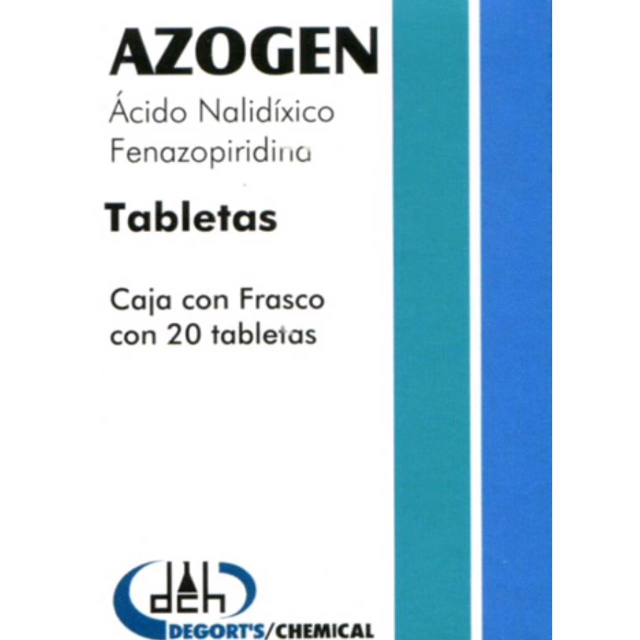 Azogen, Ácido Nalidíco-Fenazopiridina, Caja Con 20 Tabletas