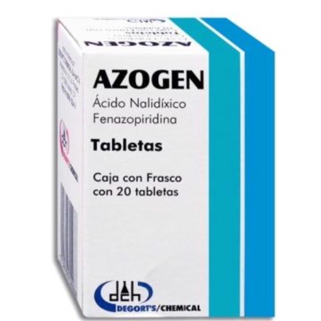 Azogen, Ácido Nalidíco-Fenazopiridina, Caja Con 20 Tabletas