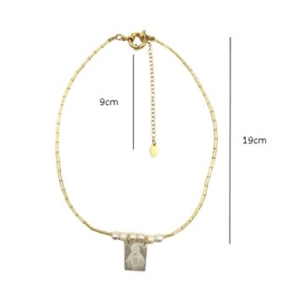 Collar en Chapa de Oro 14k, con dije en Perla Natural Cultivada - Mancini Joyas