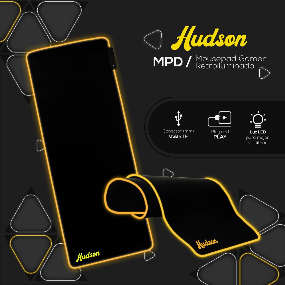 Tapete Mouse Pad Grande Gamer Con Led 78x30cm Hudson