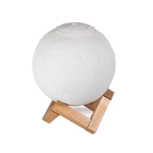 Lampara 3d Humidificador Forma Luna Luz Aromaterapia Difusor
