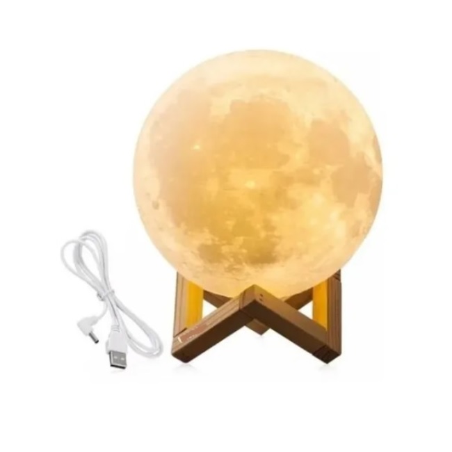 Lampara 3d Humidificador Forma Luna Luz Aromaterapia Difusor
