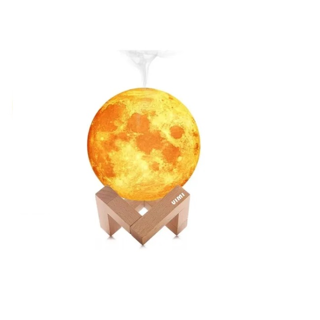 Lampara 3d Humidificador Forma Luna Luz Aromaterapia Difusor