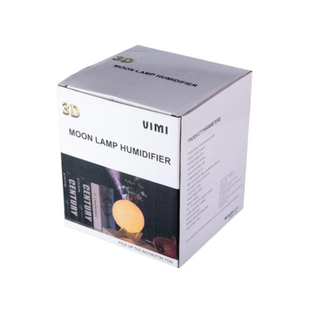 Lampara 3d Humidificador Forma Luna Luz Aromaterapia Difusor
