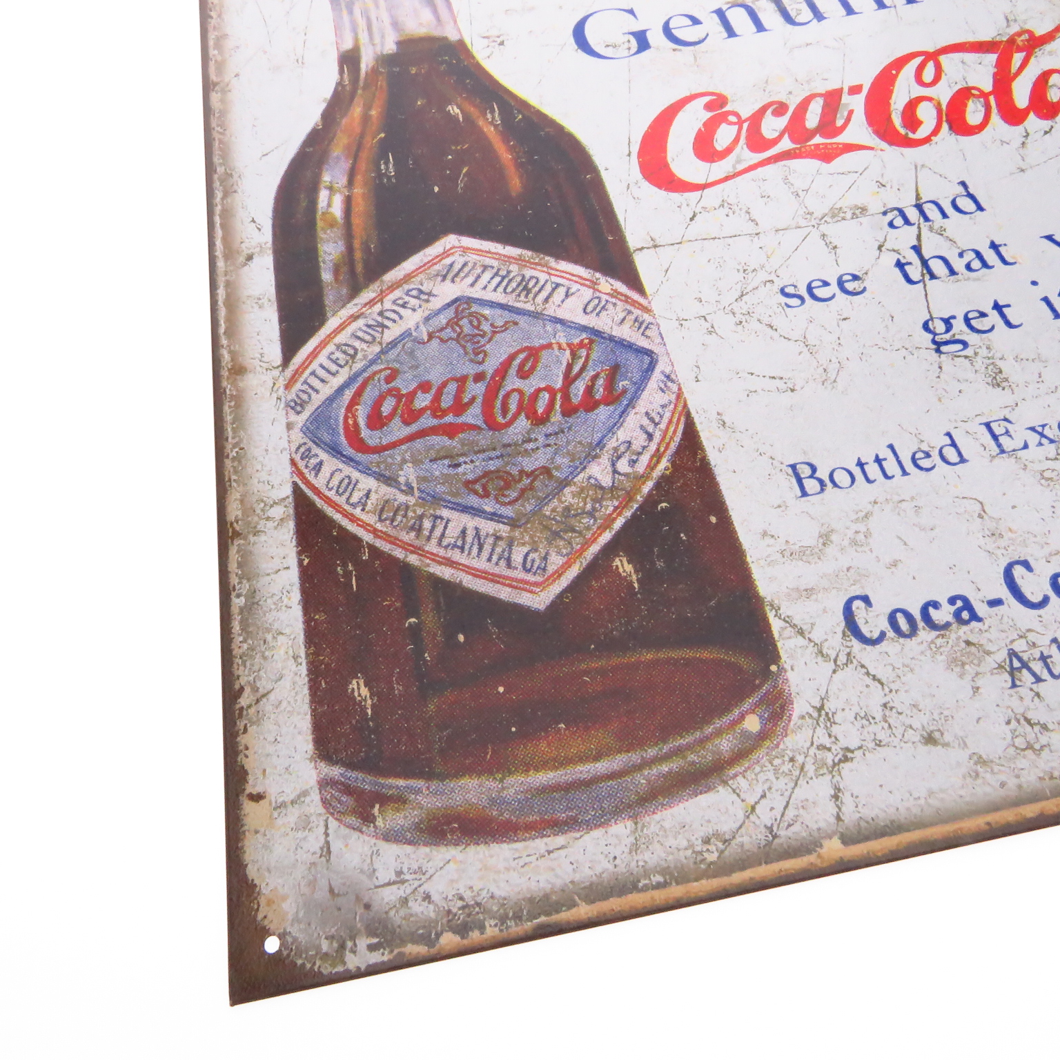 Tsn1918 Letrero Lamina Decorativa Coca Cola Genuine.