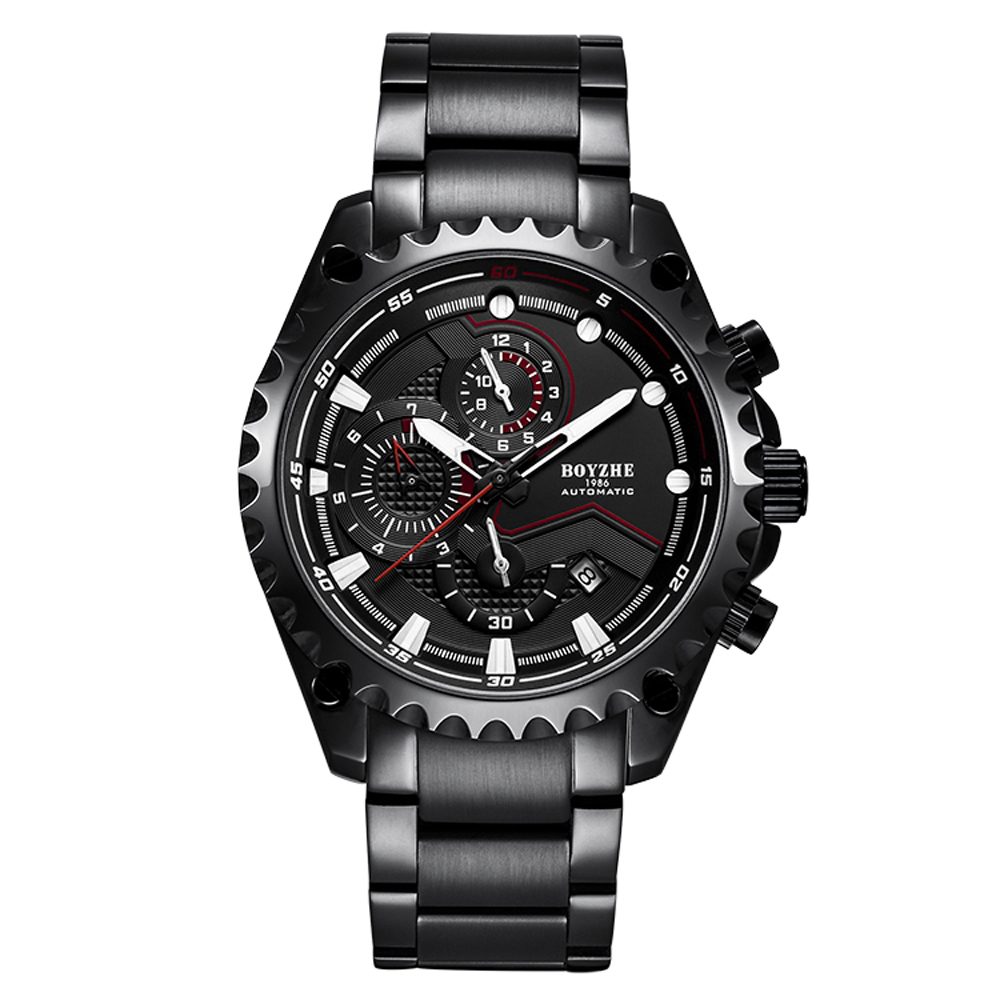 Reloj Para Hombre Automático Mecánico Boyzhe Negro Wl022 Ske