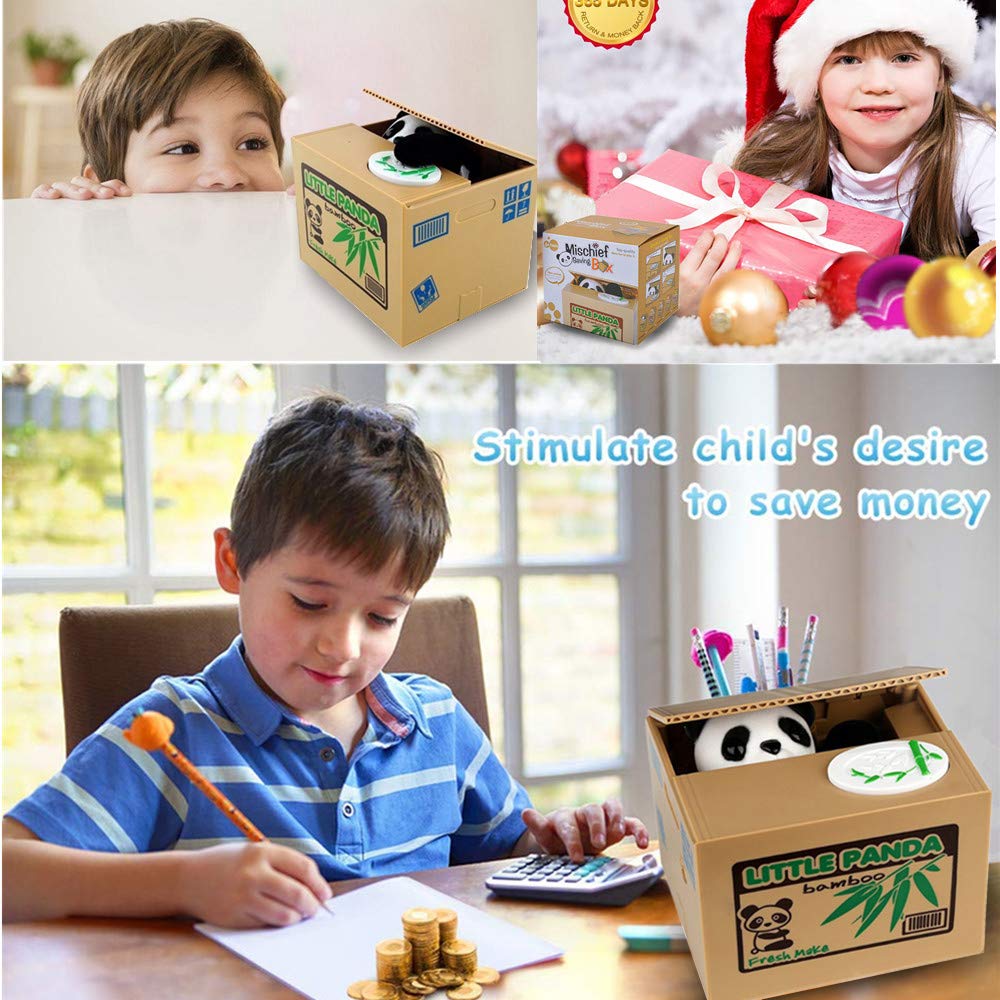 Alcancia Panda Robando Dinero