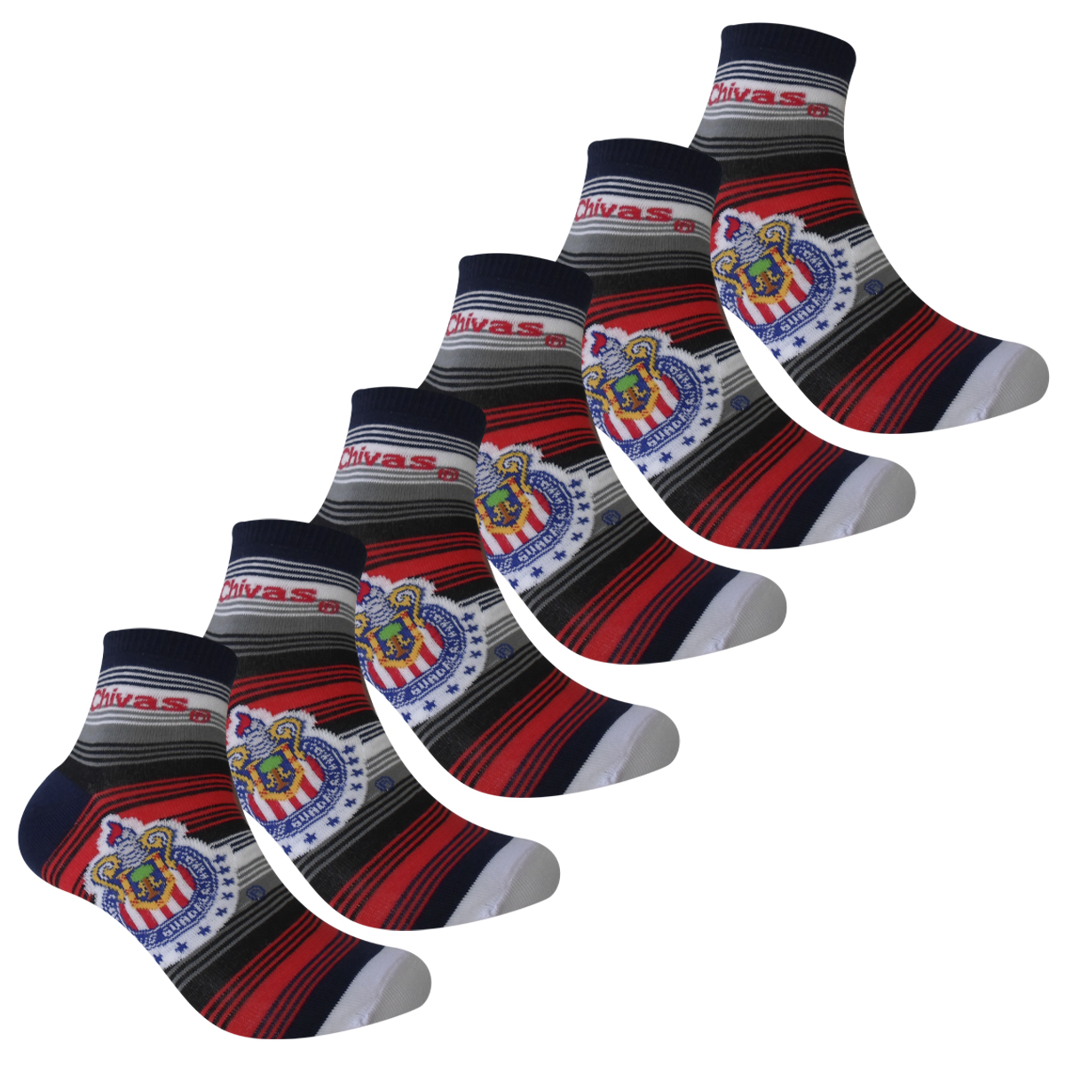 Calcetas Chivas Paquete 6 Pares Originales