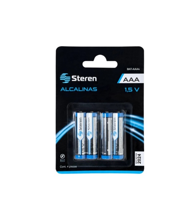Pila Alcalina AAA Steren Paquete 4 Piezas BAT-AAA4