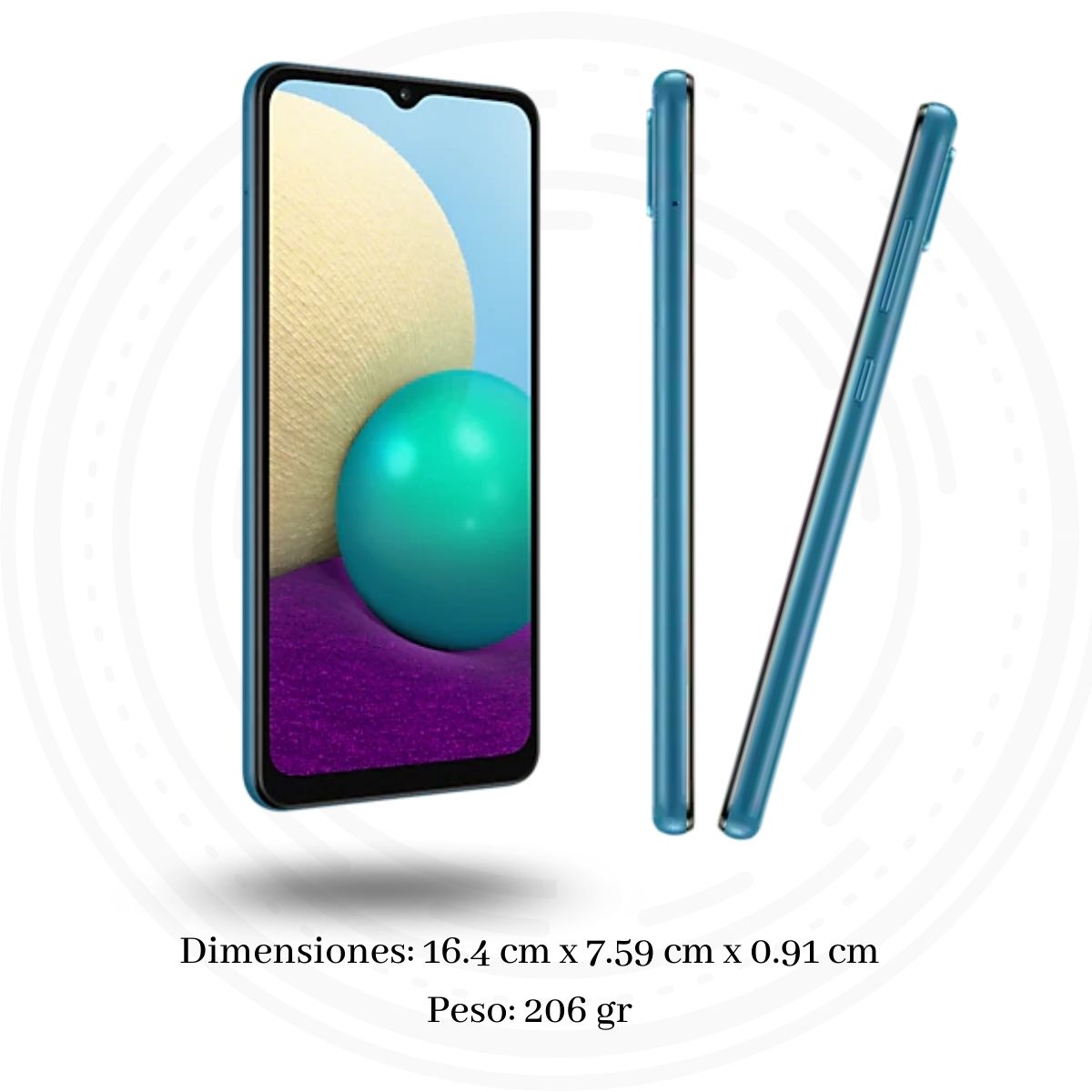 Celular Samsung Galaxy A02 6.5" Mediatek 32GB/2GB Cámara 13MP+2MP/5MP Android 10 Color Azul