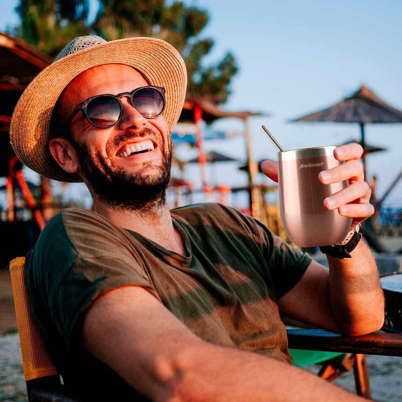 Vaso Térmico para Café y Vino Acero Inoxidable 2 Piezas Redlemon