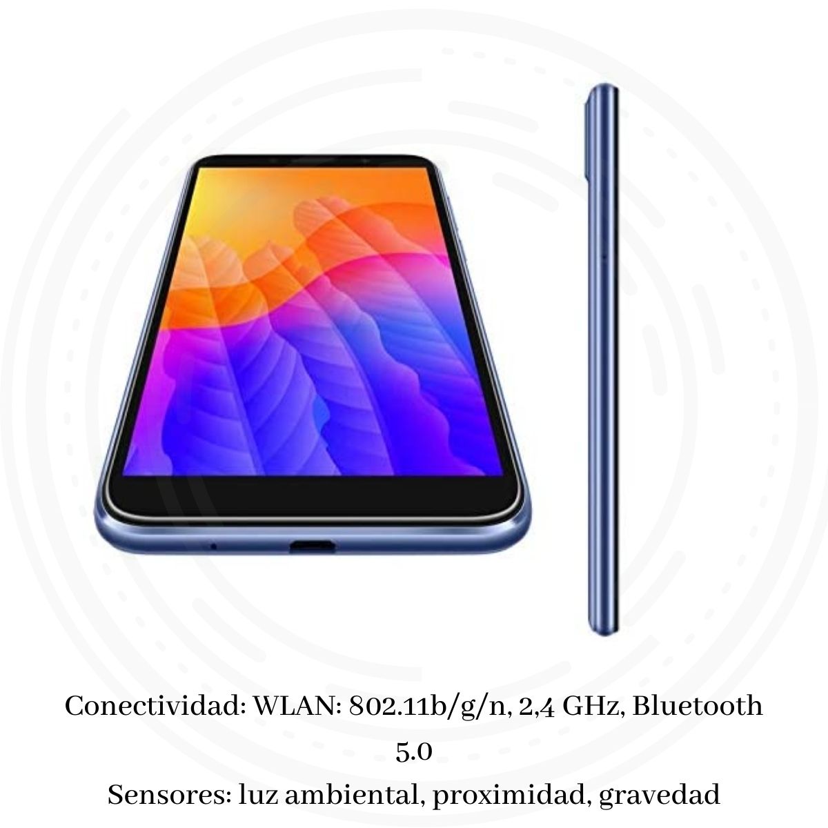 Celular Huawei Y5p 5.45" HD+ 32GB/2GB Cámara 8MP/5MP Mediatek MT6762R EMUI 10.1 Color Azul