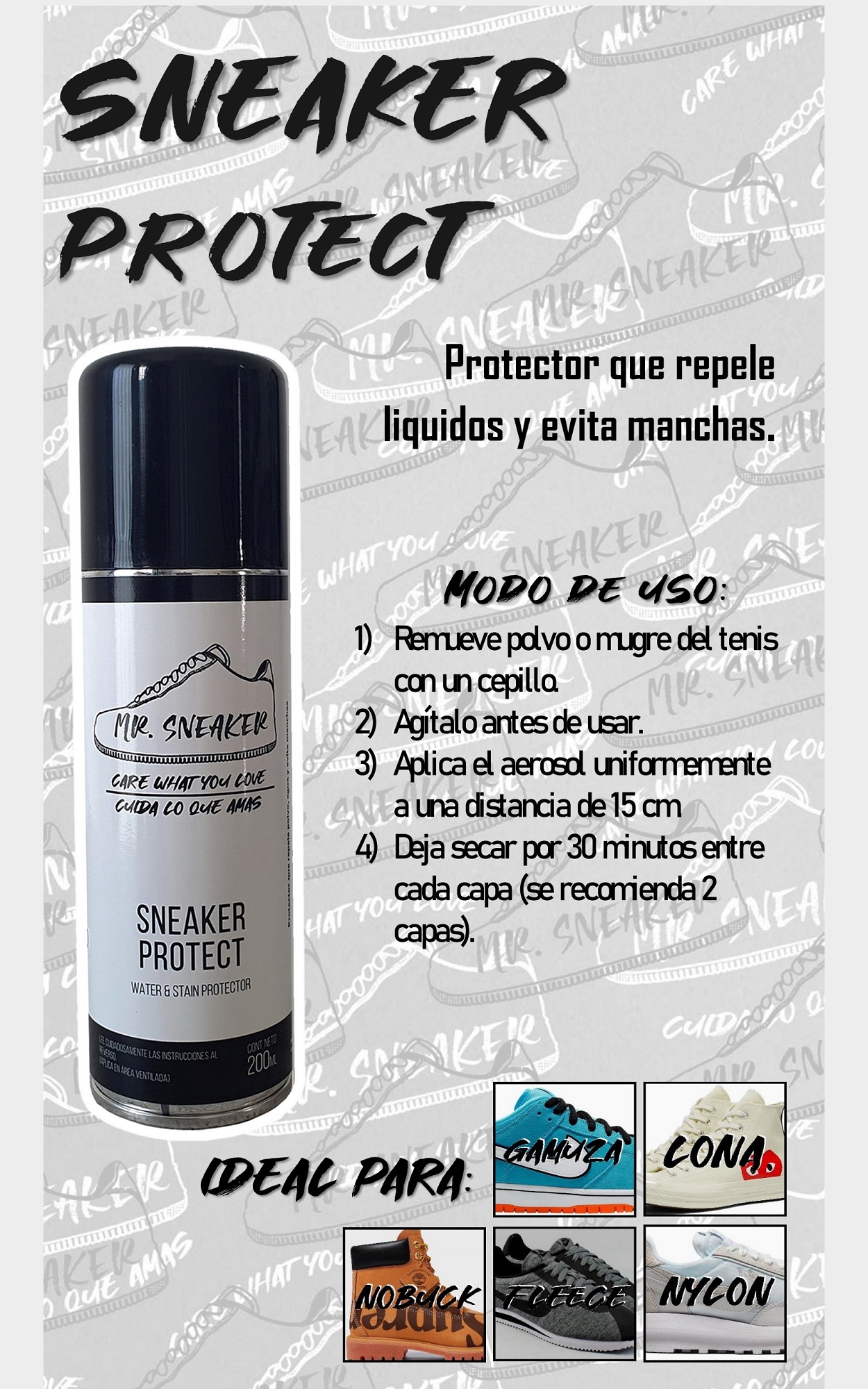 MR. SNEAKER SUEDE KIT PARA LIMPIEZA DE SNEAKERS DE GAMUZA Y NOBUCK