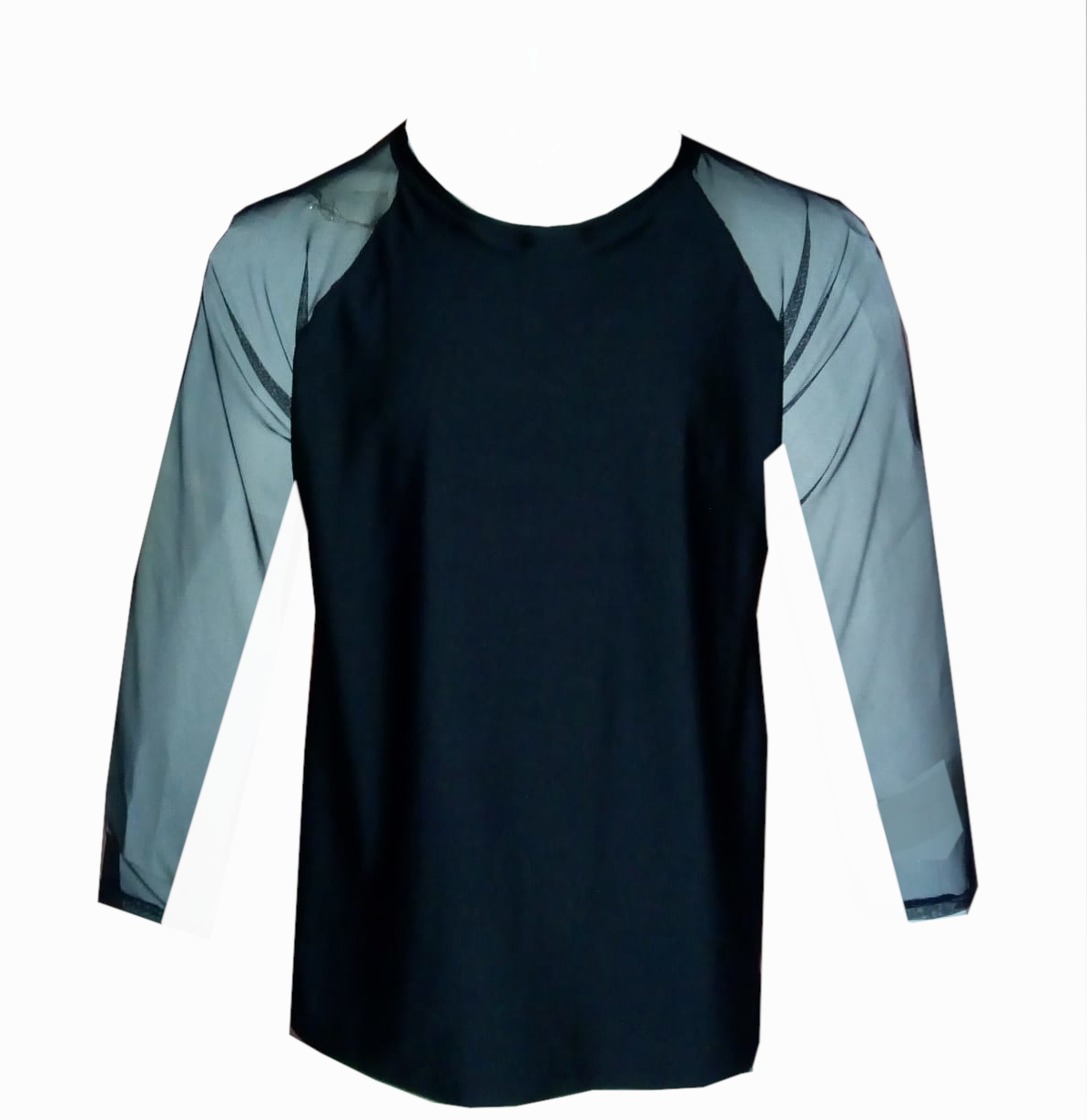 Playera manga raglan con transparencia hombre ML