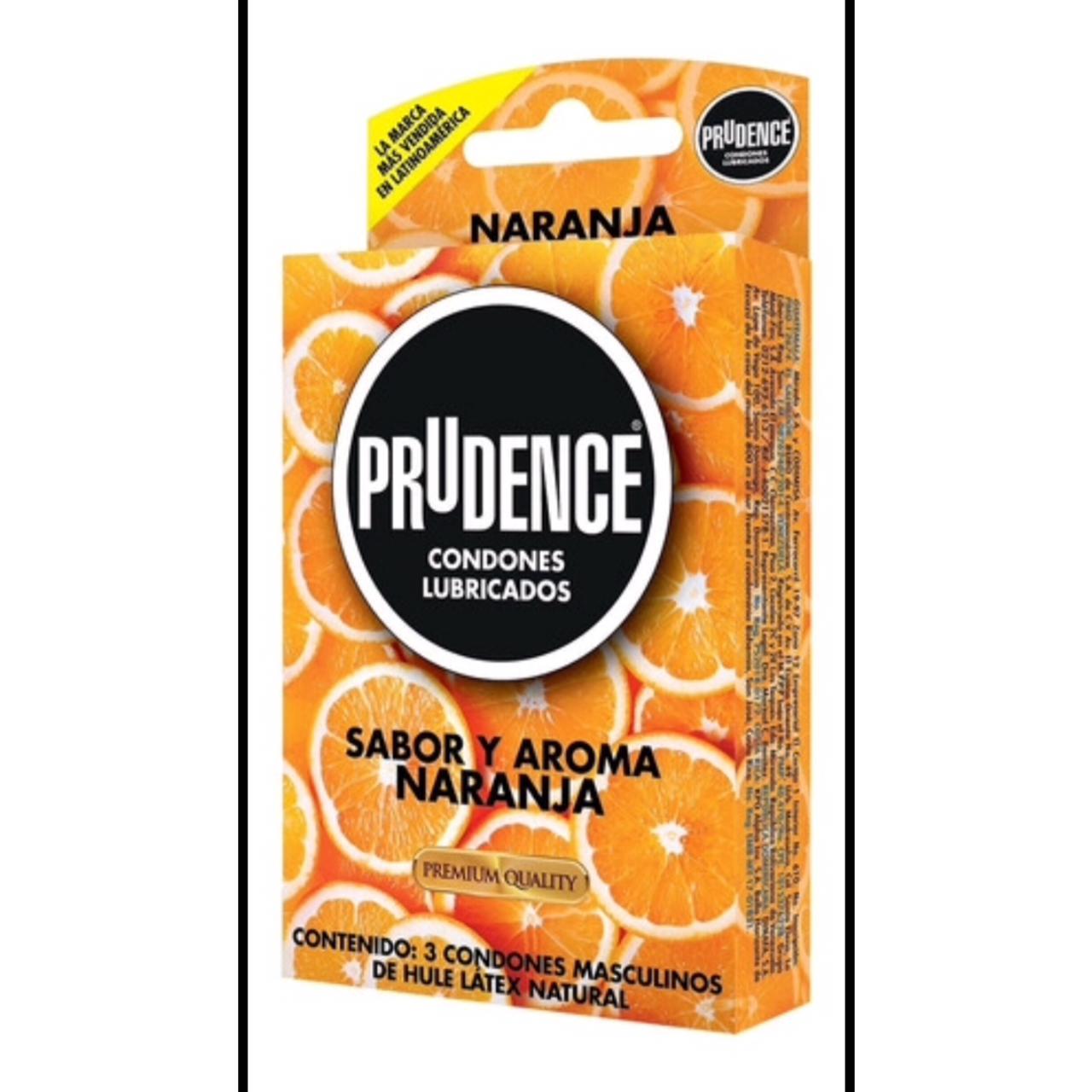  Preservativos Prudence, Lubricados, Sabor y Aroma Naranja (3 piezas con 3 piezas cada uno)
