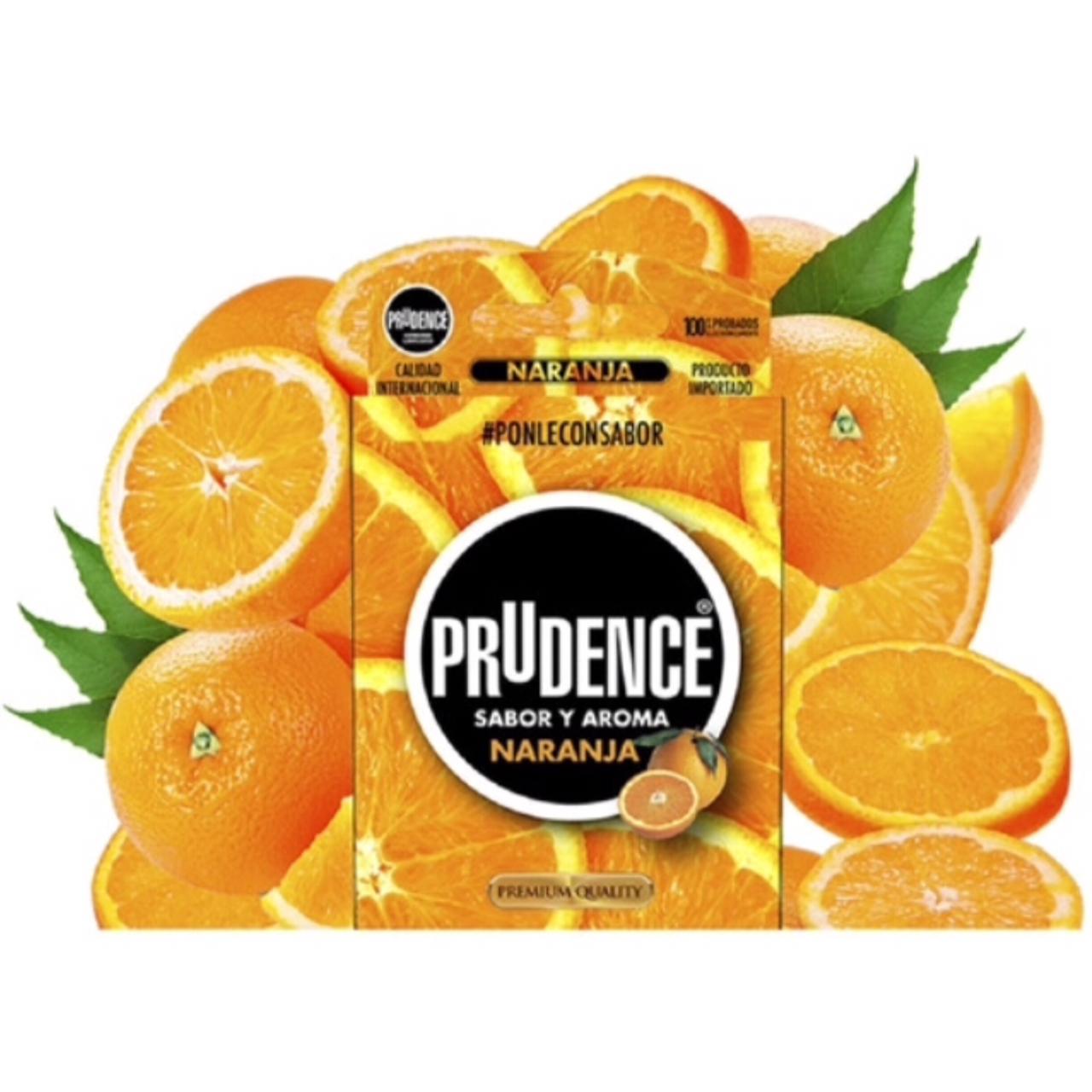  Preservativos Prudence, Lubricados, Sabor y Aroma Naranja (3 piezas con 3 piezas cada uno)