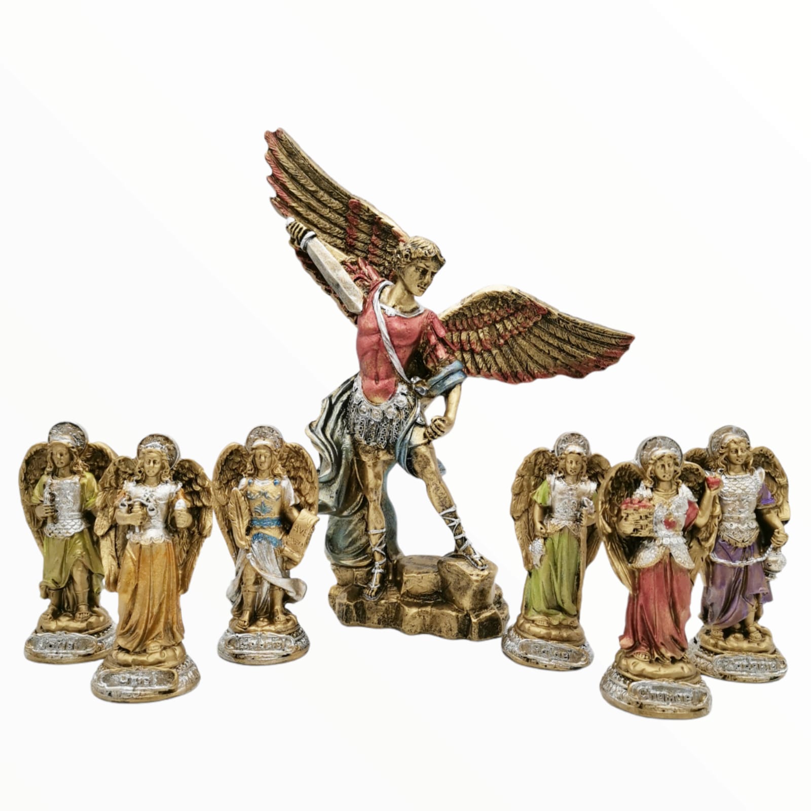 Juego de 7 Arcangeles (San Miguel 25cm y 6 de 10cm)