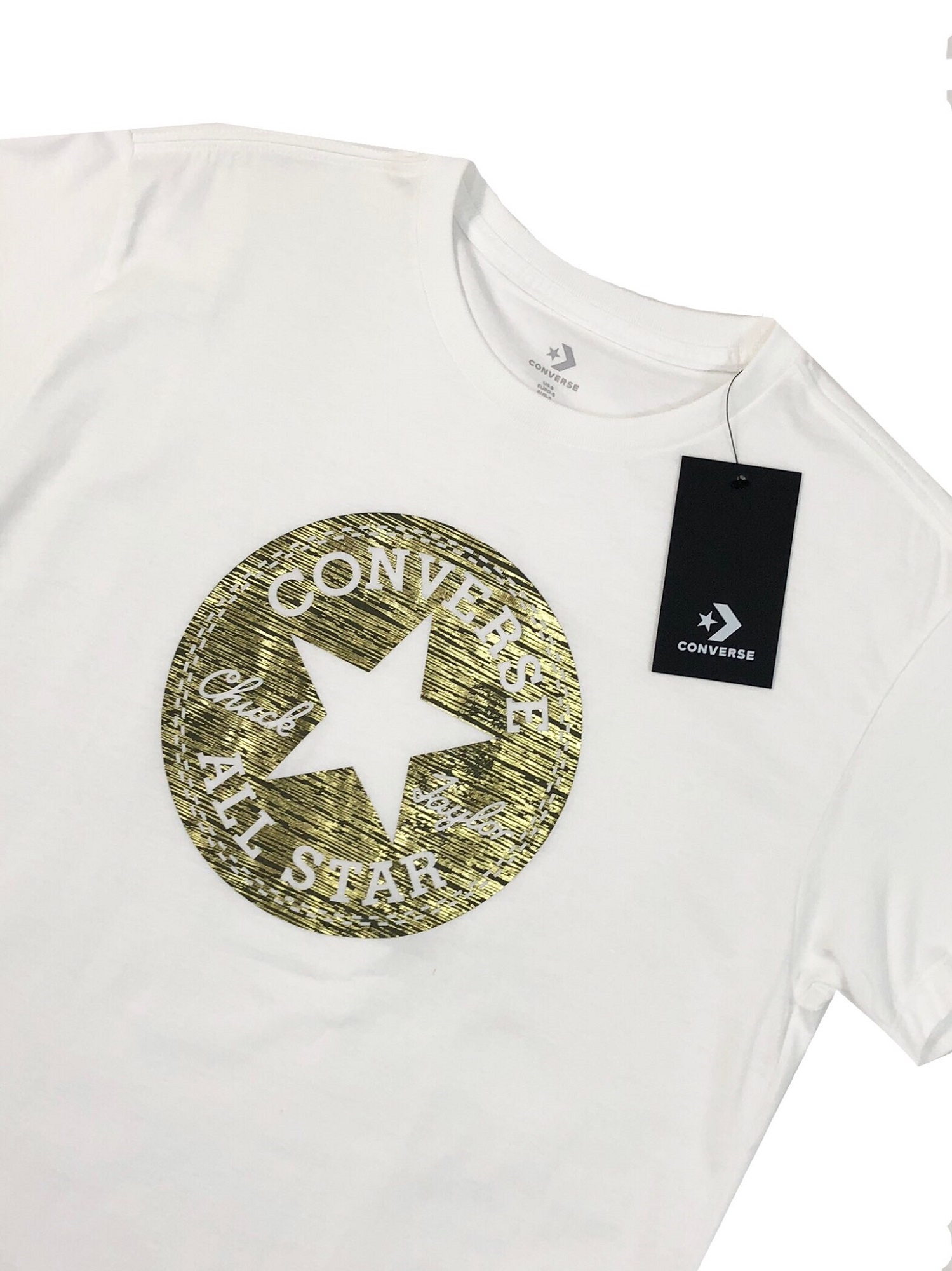 Playera Converse Para Mujer - Blanca/Dorada 100% Original y Nuevo