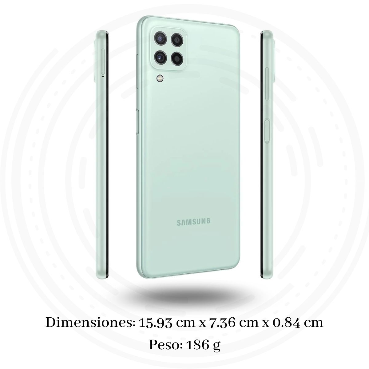 Celular Samsung Galaxy A22 6.4" 64GB/4GB Cámara 48MP+8MP+2MP+2MP/13MP Mediatek Android 11 Color Verde