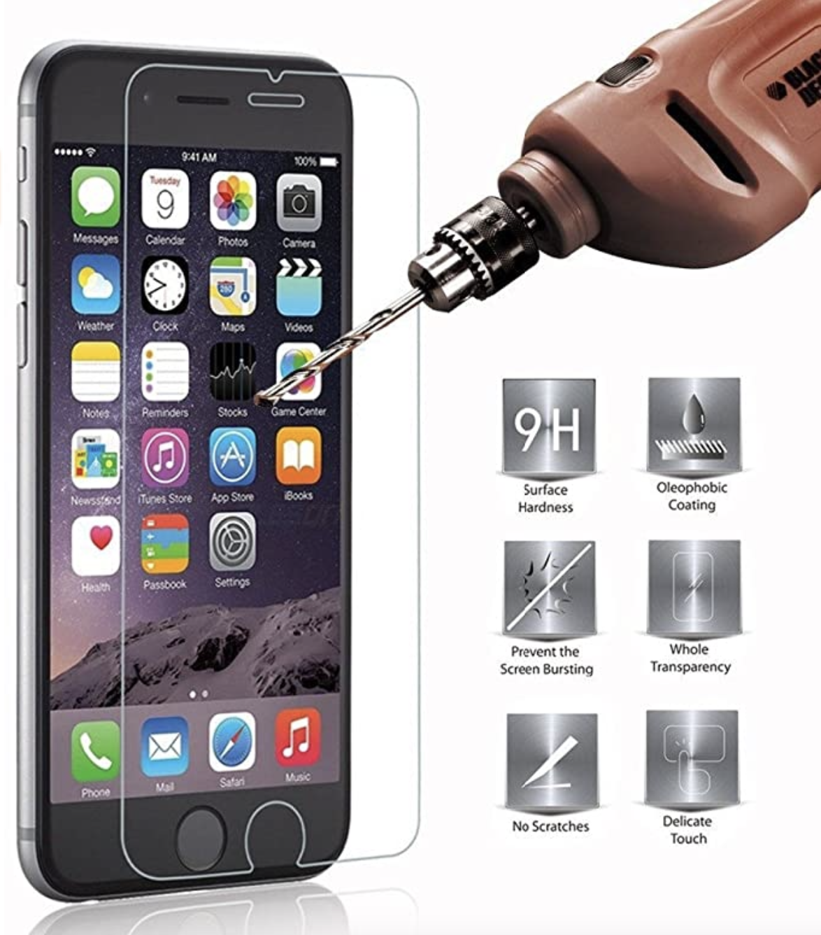 Mica Protector De Pantalla Para iPhone 6 Plus / 7 Plus / 8 Plus Paquete de 3 Micas