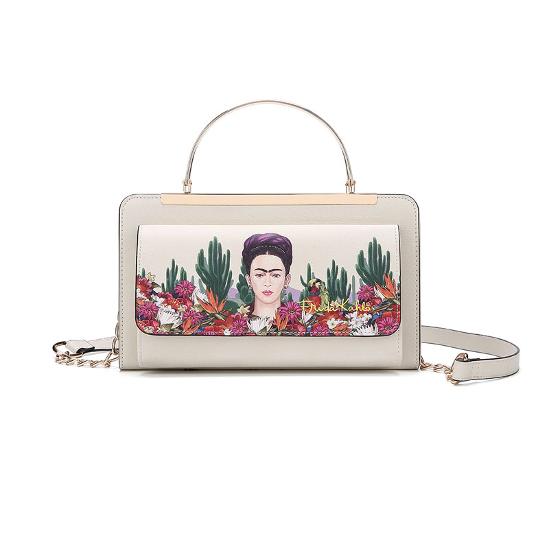 Cartera Crossbody Con Asa y correa Frida Kahlo Cactus Original.