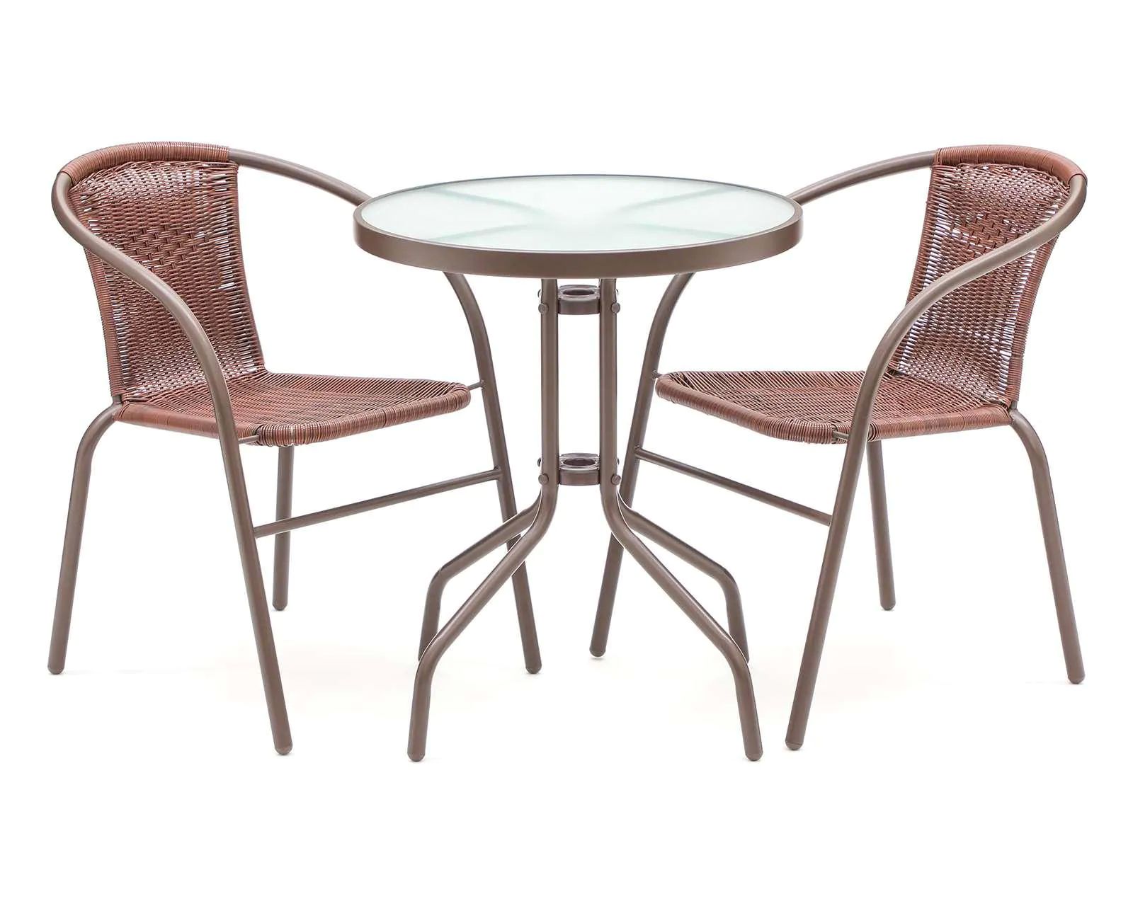 Mesa De Jardin y Patio Redonda Con 2 Sillas sheryl CONGO