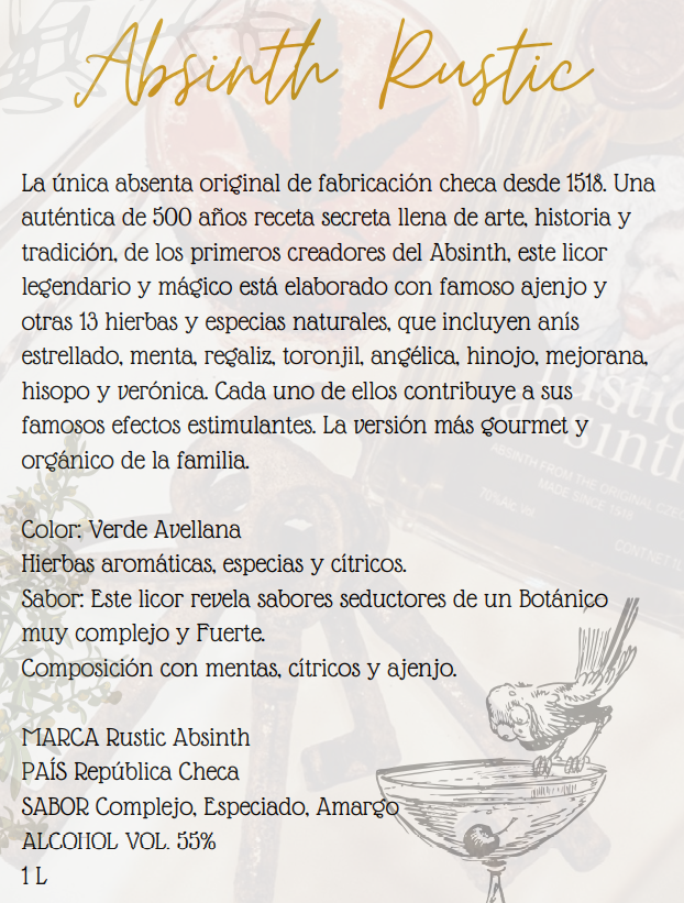 Licor Absinth Rustic 1000ml