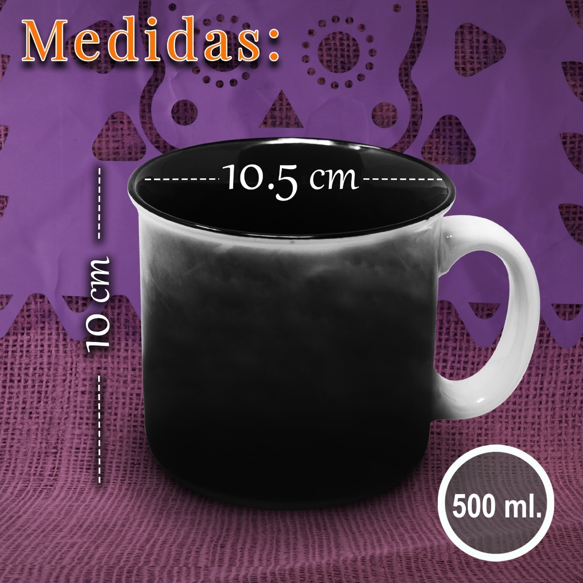 Taza Tarro Grande Cafe Dia De Muertos Catrina Set 2 Piezas 500 Ml