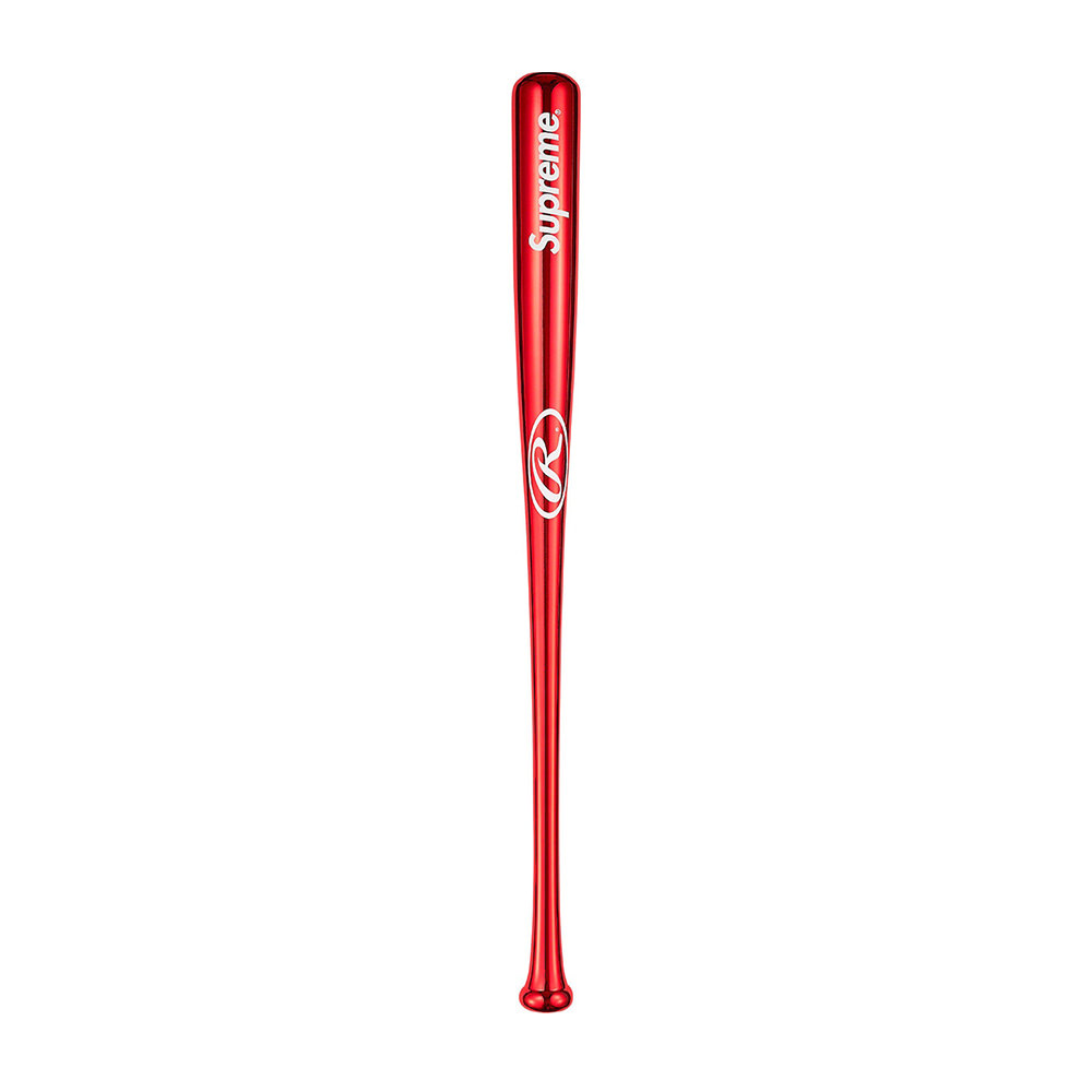 Supreme Rawlings Chrome Maple Wood Baseball Bat Red