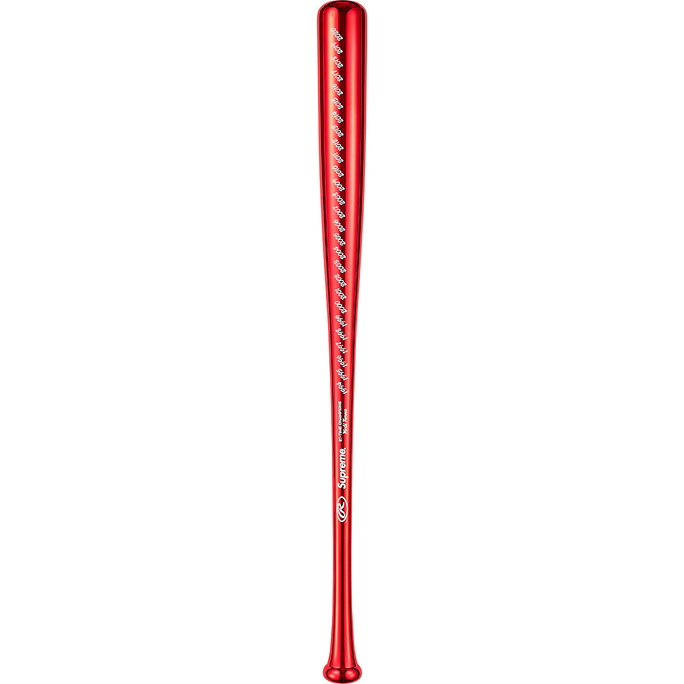 Supreme Rawlings Chrome Maple Wood Baseball Bat Red