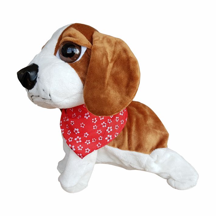 Perro robot, sensor de sonido, sensor de tacto, ladra, camina, acostado, saluda, movimientos aleatorios, Sabueso