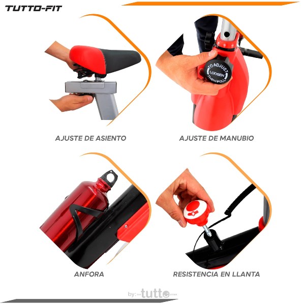 Bicicleta De Spinning Fija Tutto Fit Estatica Fitness Cardio