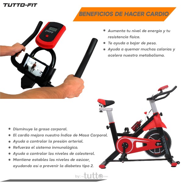 Bicicleta De Spinning Fija Tutto Fit Estatica Fitness Cardio