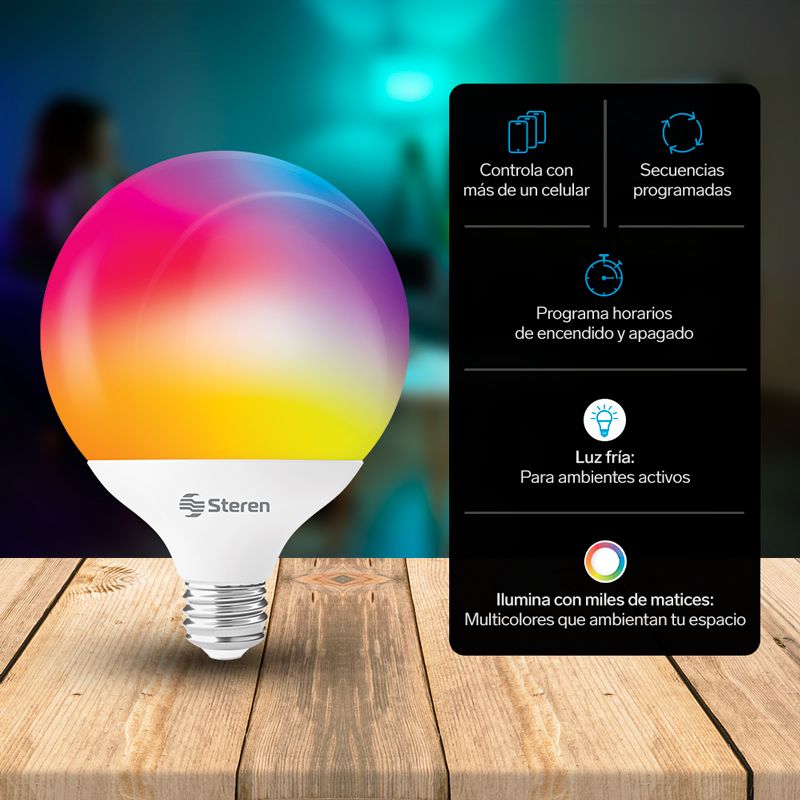 Foco Led WiFi Multicolor STEREN SHOME-122 15W Inteligente