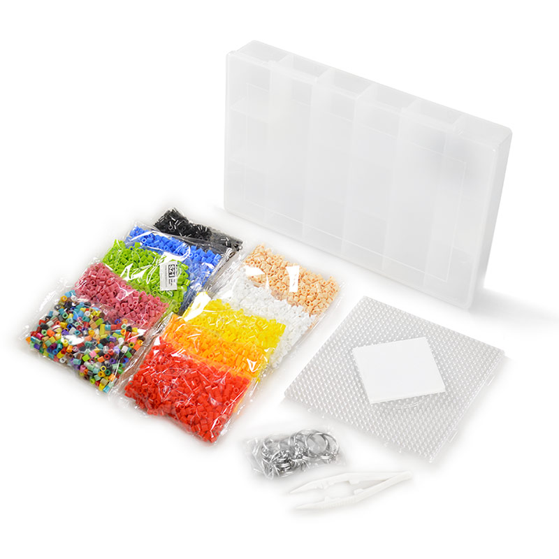 Kit Básico 5000 Beads MIDI 5mm, Tablero, Pinza, Papel y Llaveros - Pixel Art