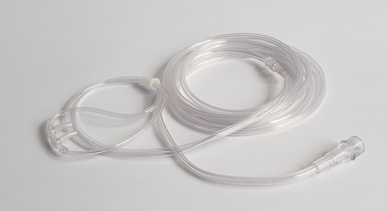 Cánula nasal adulto para oxígeno, recta tubo de 2.1m