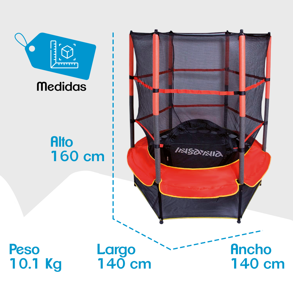 Trampolin Brincolin Para Niños Infantil 1.4m Tumbling Con Red.